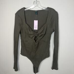 NWT‎ Wild Table olive Green Body Suit Large Clubbing Sexy Sz Large